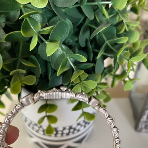 STEPHEN DWECK Diamonds Sterling SILVER purple Amethyet Etched BANGLE BRACELET - Picture 6 of 13